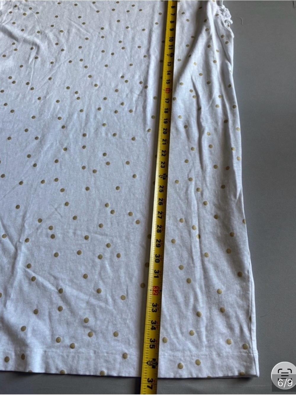 Boden Jersey Knit Polka Dot Gold White Dress Ruffle Short Sleeve Size 12R - Picture 7 of 7